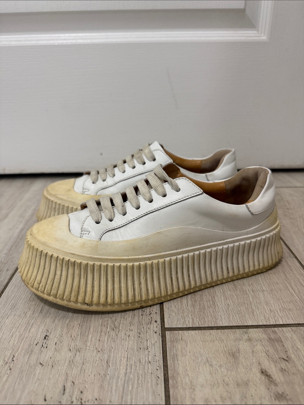 Jil Sander Leather Platform Sneakers